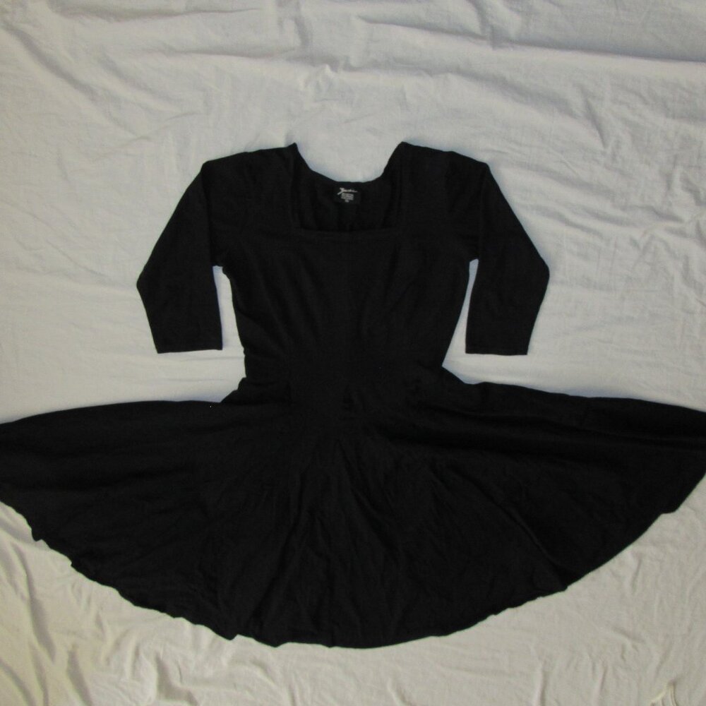 Zashi Square Neck Full Circle Skirt Midi Dress Bohemian Witchy Whimsigoth Punk M